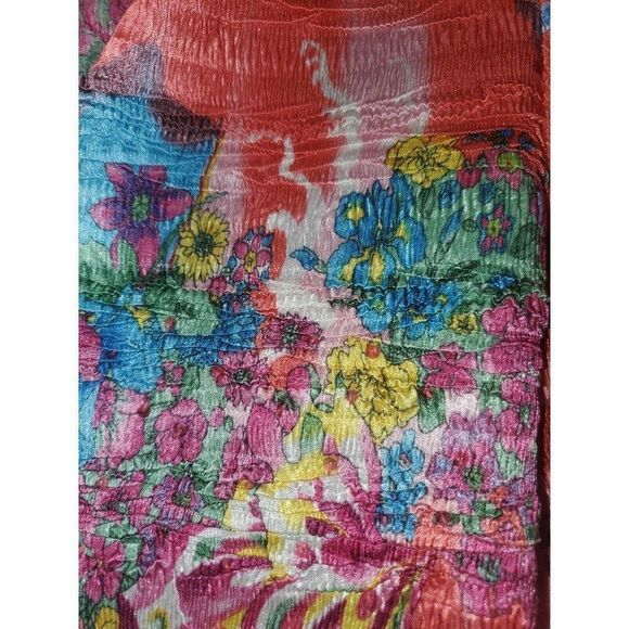 ALBERTO Makali Smocked Top Asian Floral 3/4 Sleeve - Picture 3 of 6